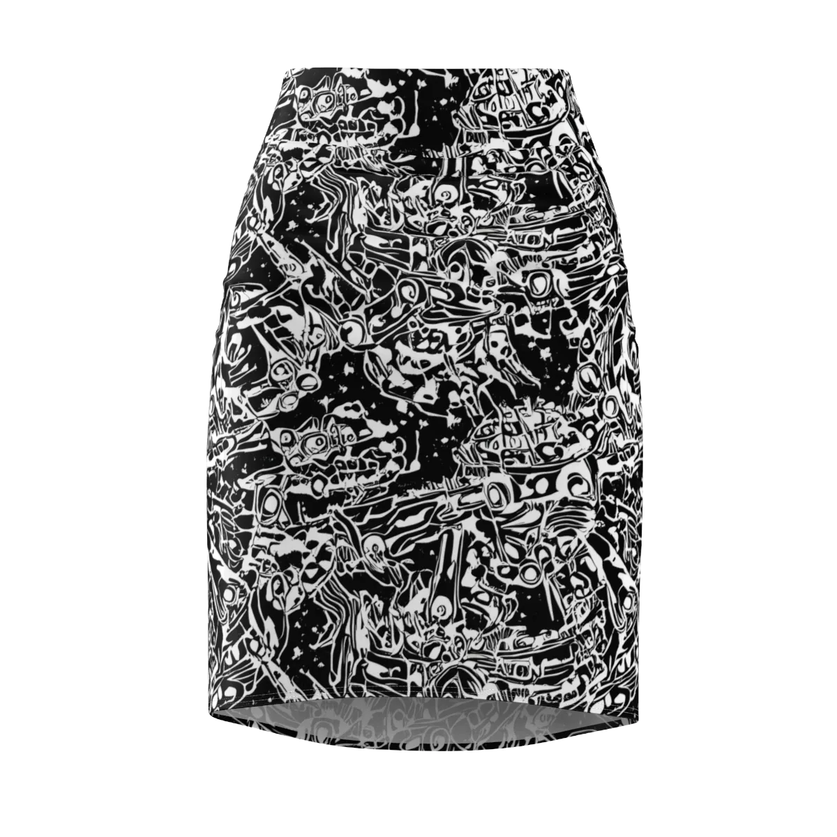 Ink Uprising on Pencil Skirt — Front