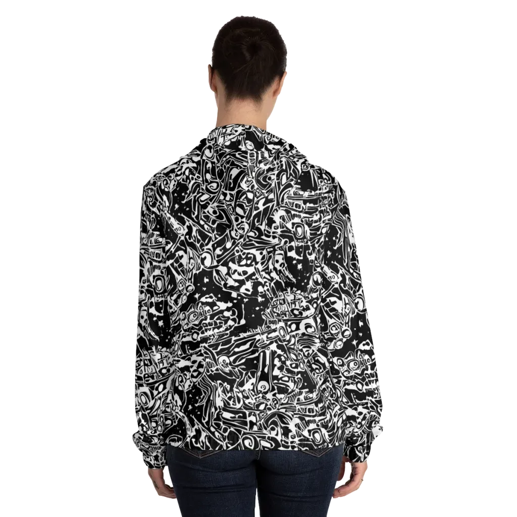 Ink Uprising on Women's Full-Zip Hoodie — Back On Person
