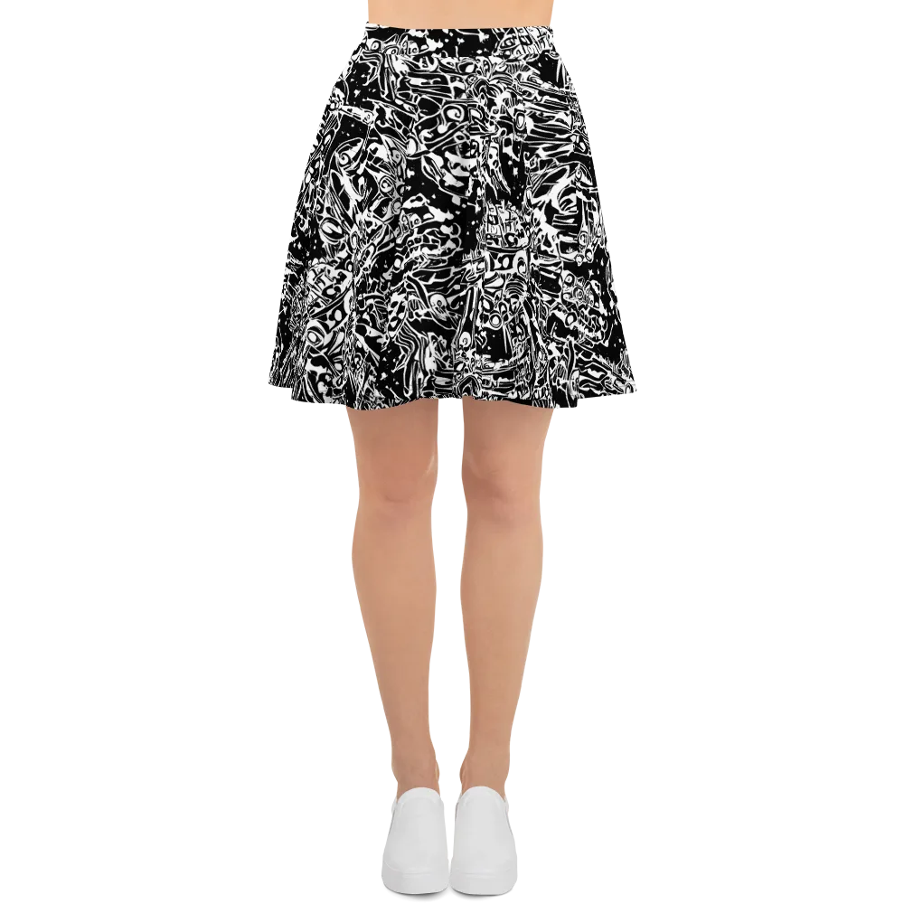 Ink Uprising on Skater Skirt — Front