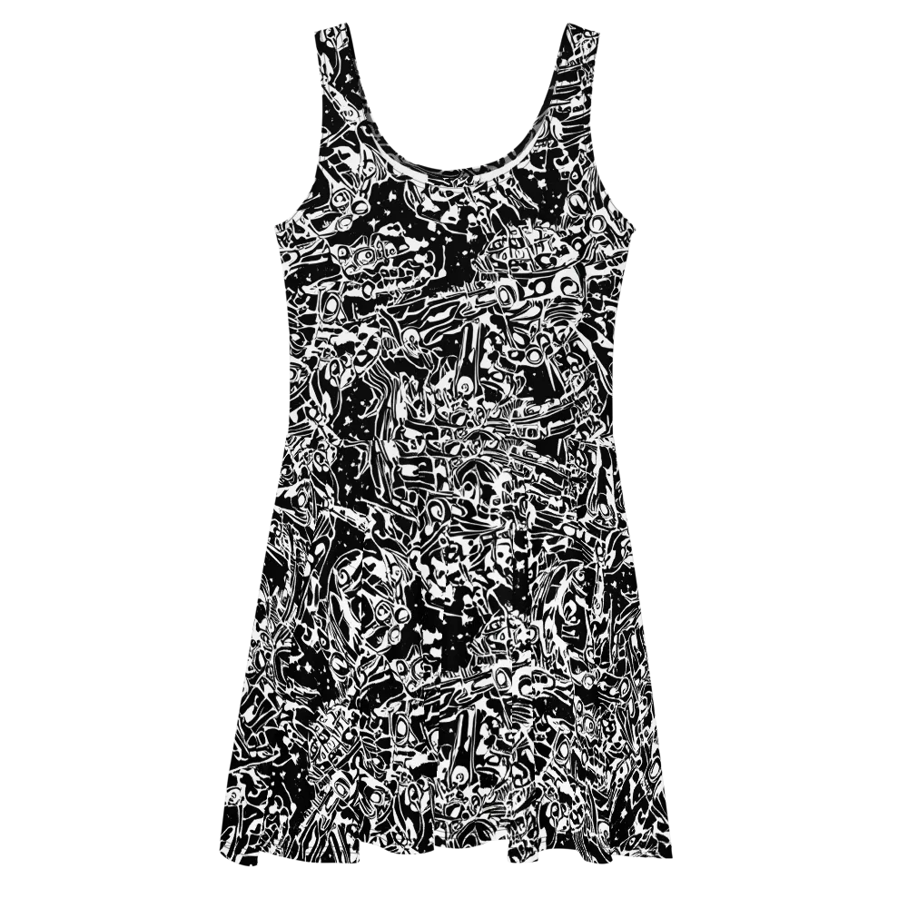 Ink Uprising on Skater Dress — Front