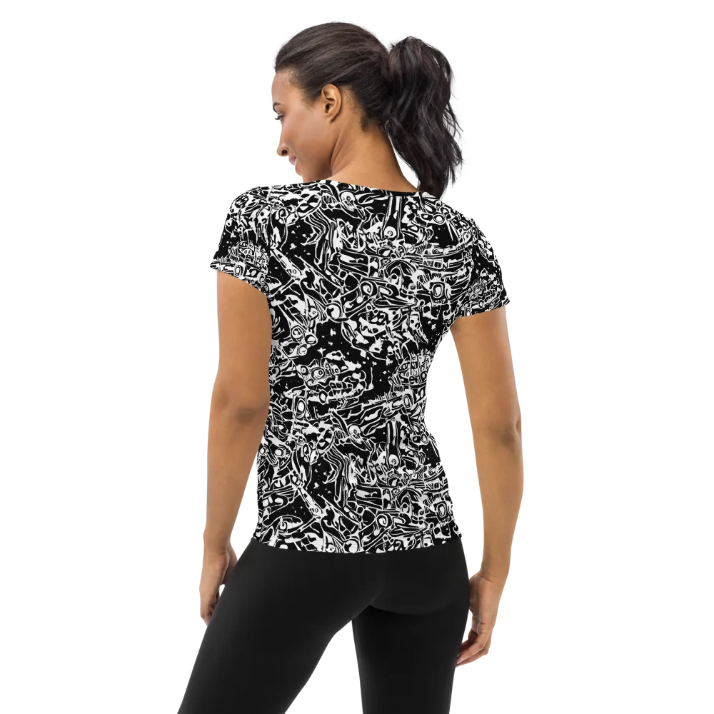 Ink Uprising on Women's Athletic T-Shirt — Back