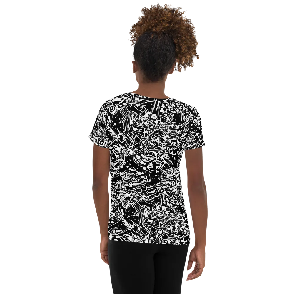 Ink Uprising on Women's Athletic T-Shirt — Back