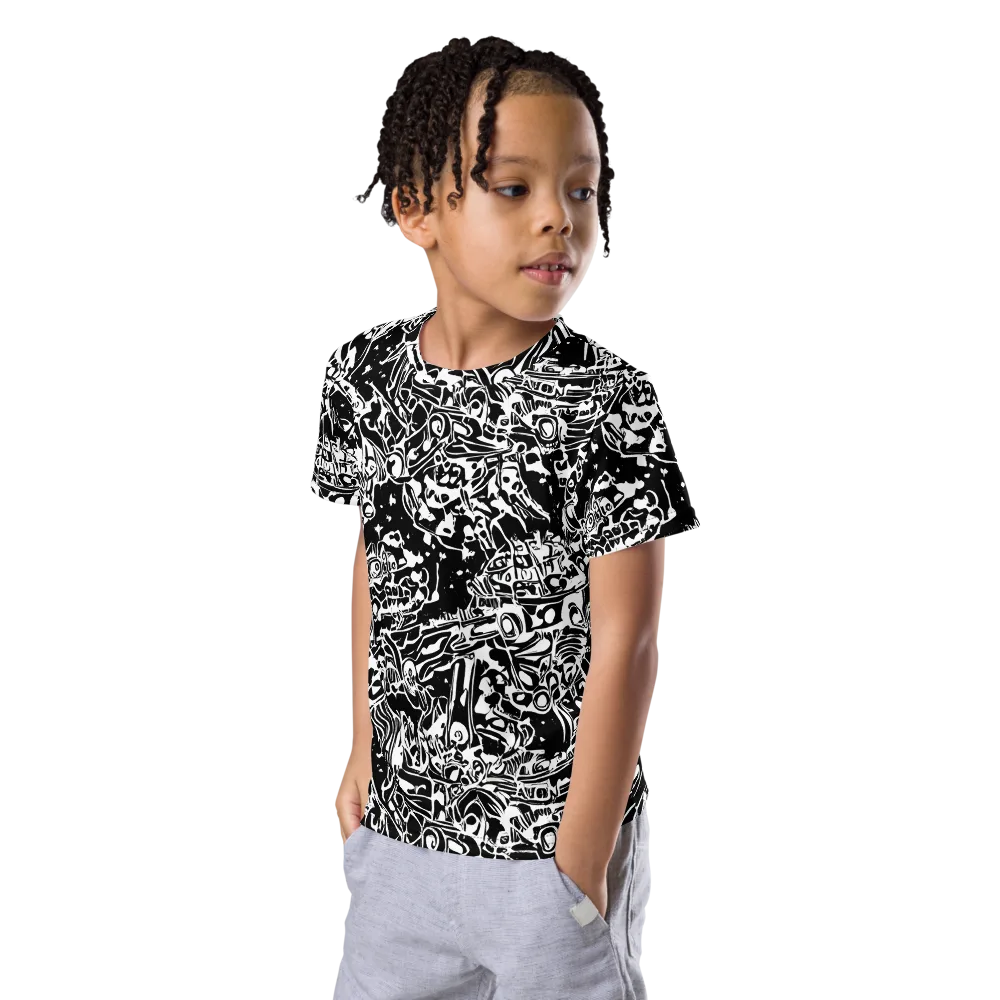 Ink Uprising on Kids Crew Neck T-Shirt — Left Front