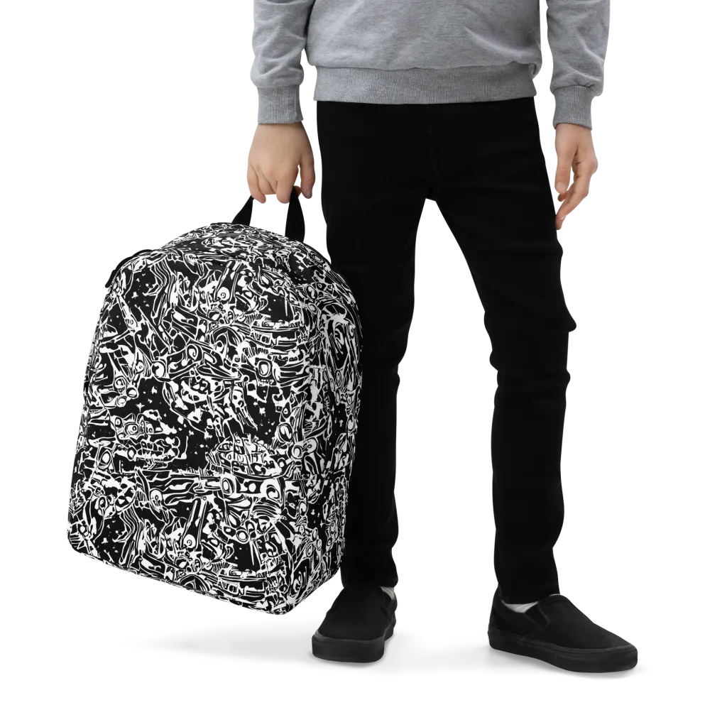 Ink Uprising on Minimalist Backpack — Zoomed-in