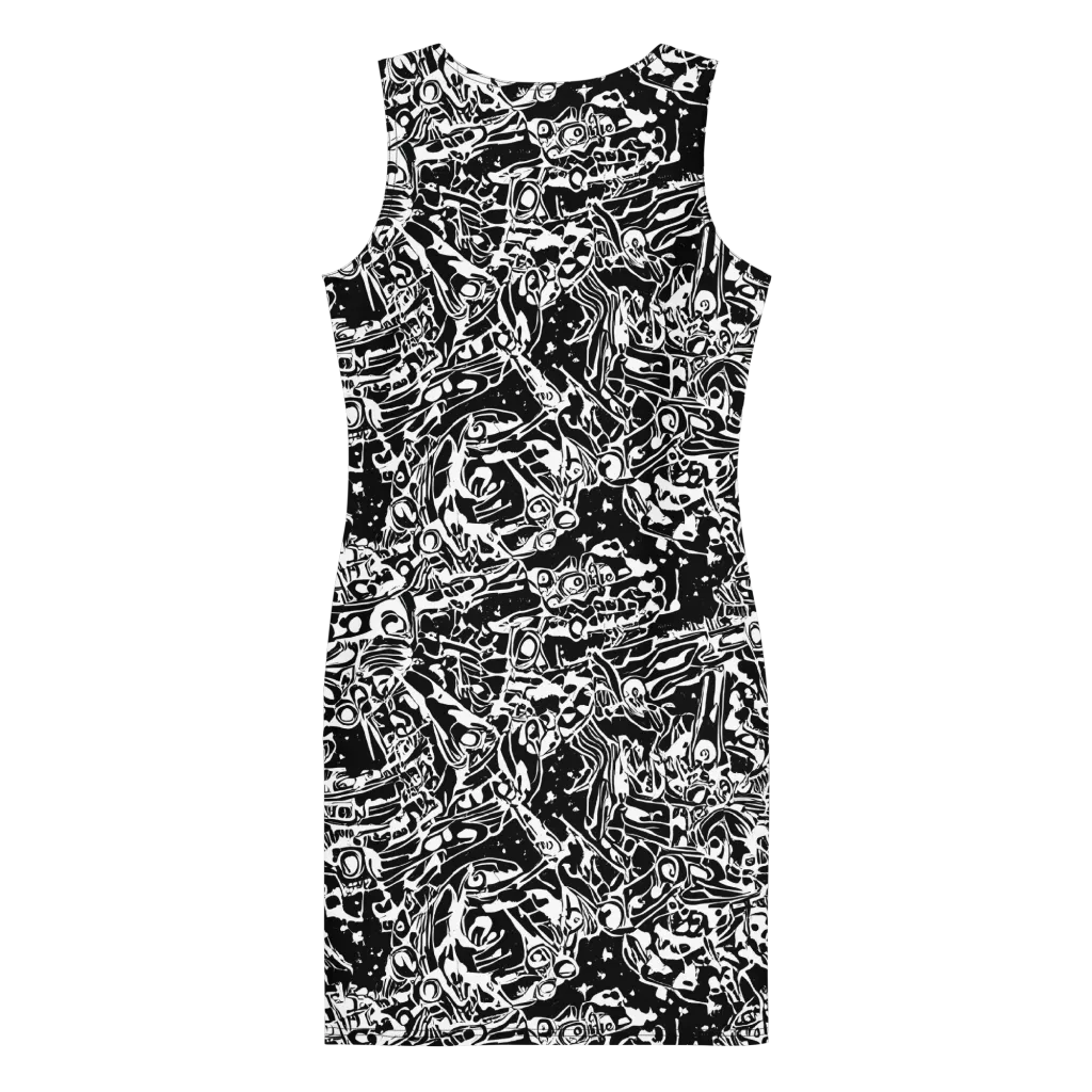 Ink Uprising on Bodycon Dress — Back