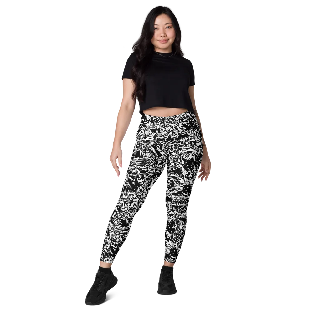 Ink Uprising on Leggings with Pockets — Front