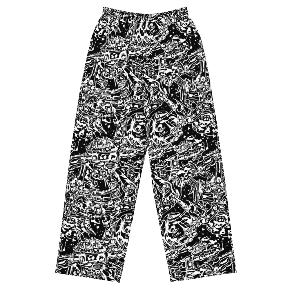 Ink Uprising on Wide-Leg Pants — Front