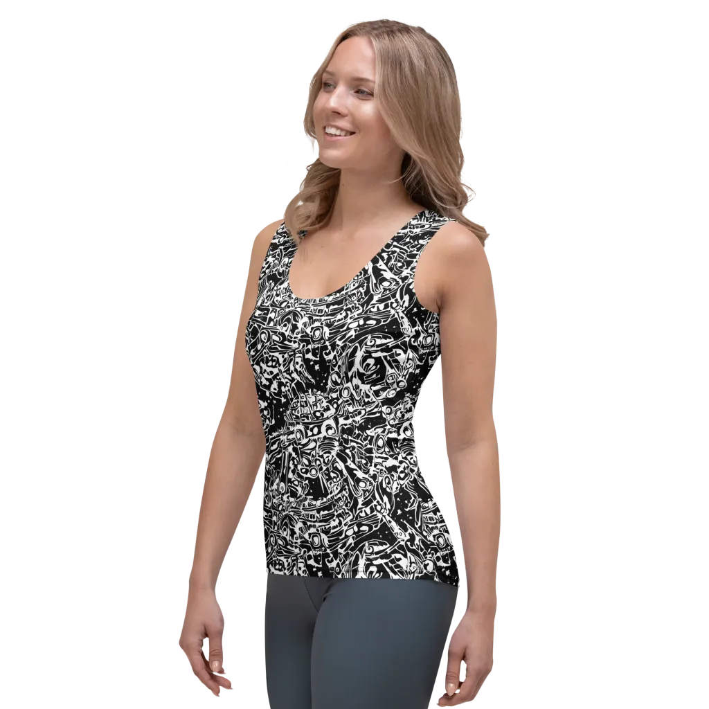 Ink Uprising on Women's Tank Top — Left Front