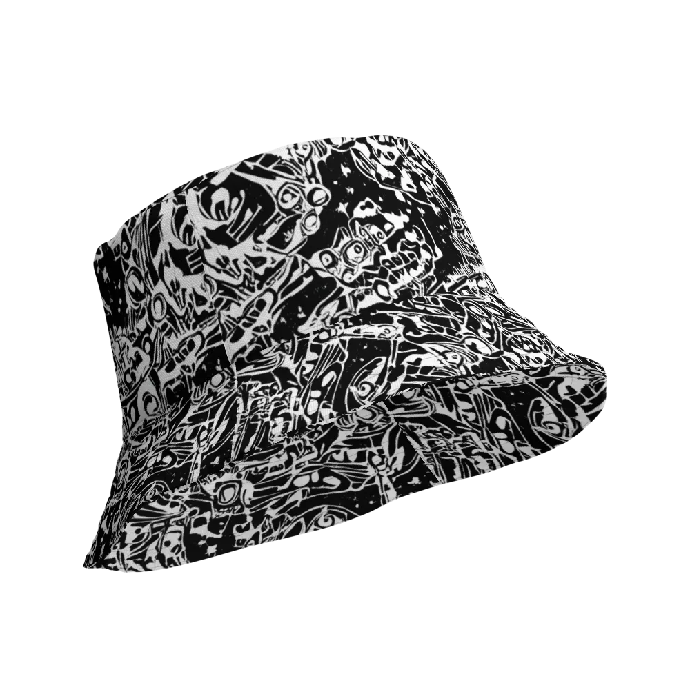 Ink Uprising on Reversible Bucket Hat — Product details Outside