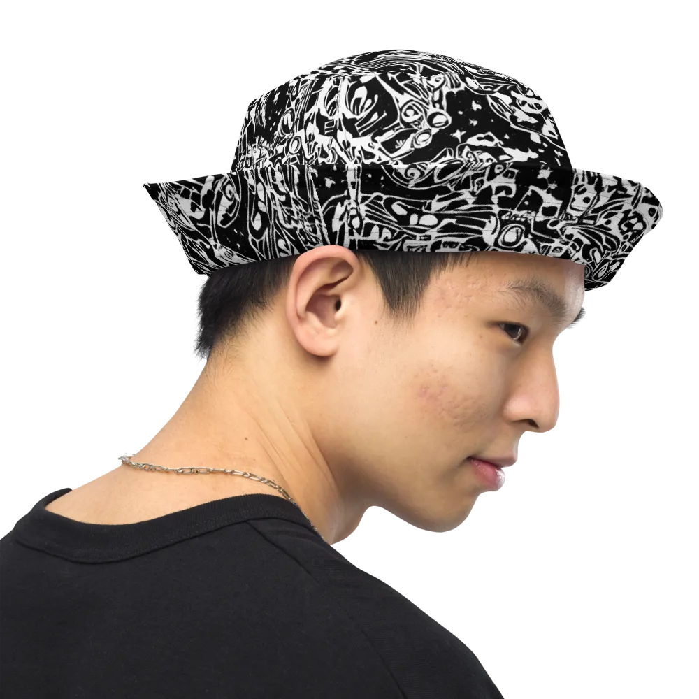 Ink Uprising on Reversible Bucket Hat — Right Outside