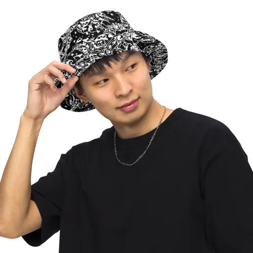 Ink Uprising on a Reversible Bucket Hat