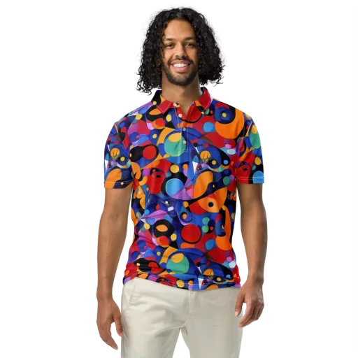 Prismatic Playground on a Men's Slim Fit Polo Shirt