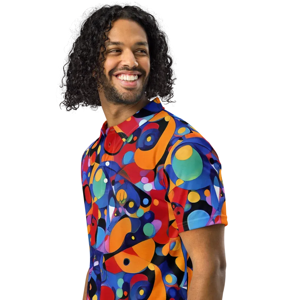 Prismatic Playground on Men's Slim Fit Polo Shirt — Left Front
