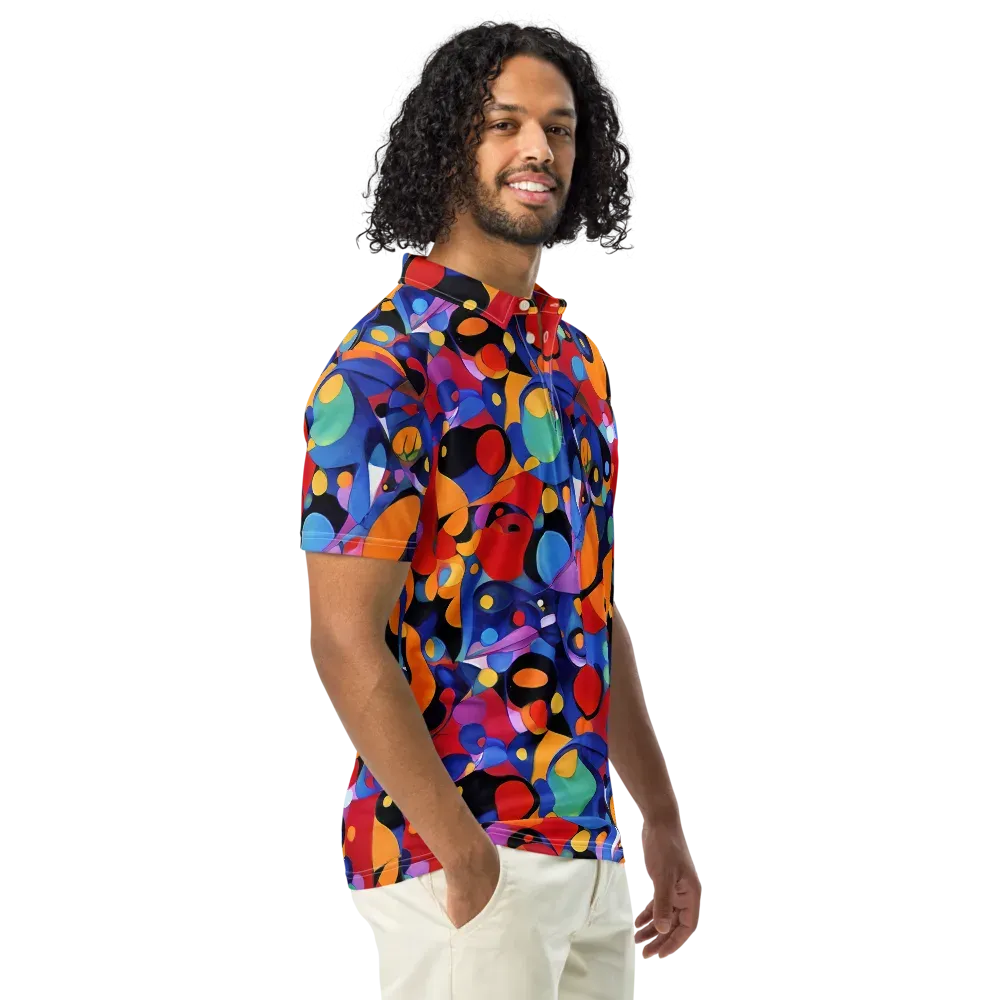 Prismatic Playground on Men's Slim Fit Polo Shirt — Right Front