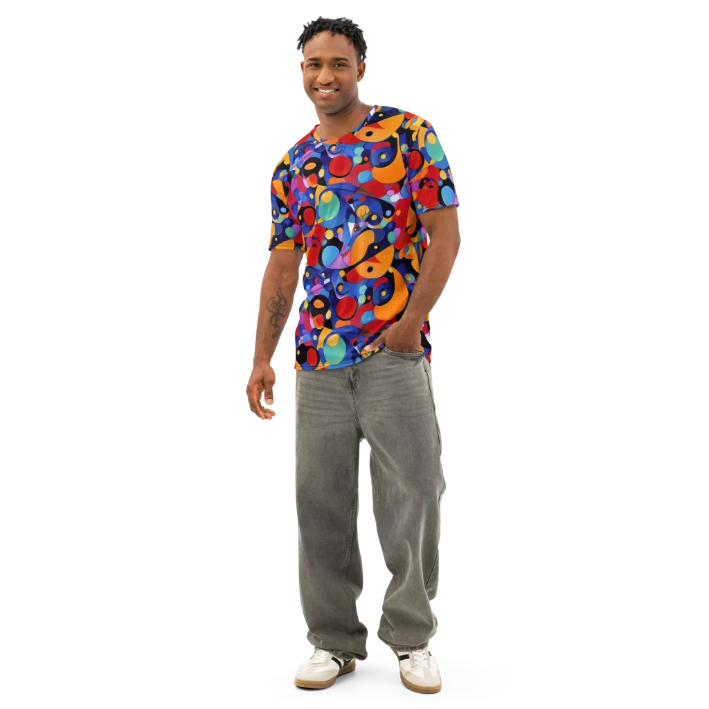 Prismatic Playground on Men's Cotton Crew Neck T-Shirt — Front