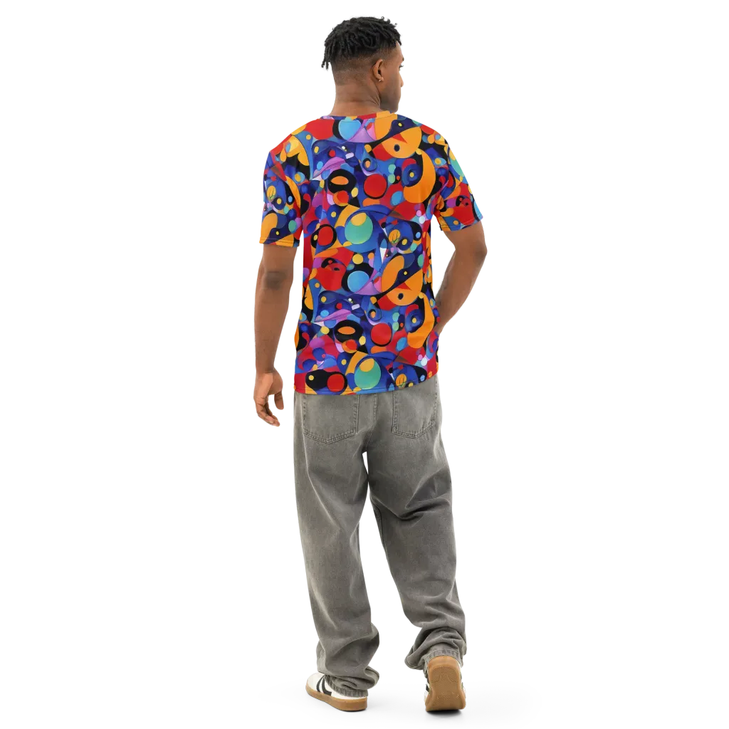 Prismatic Playground on Men's Cotton Crew Neck T-Shirt — Back