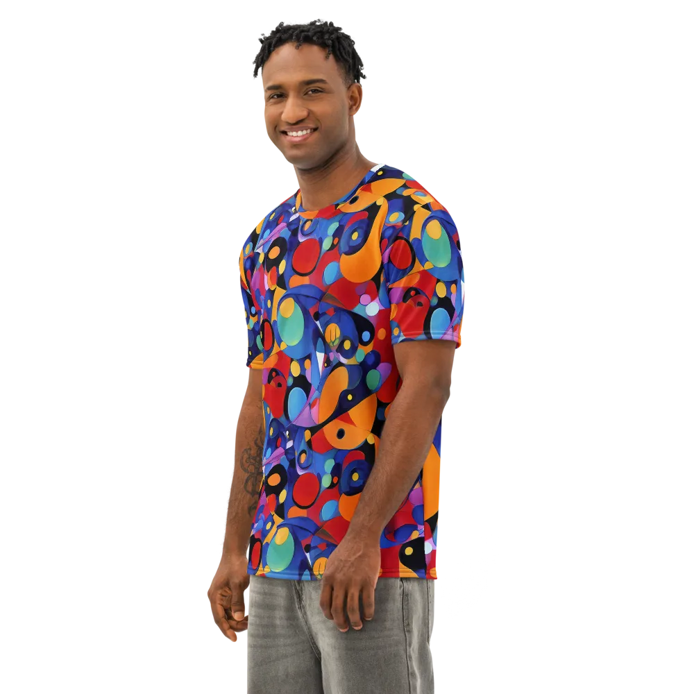 Prismatic Playground on Men's Cotton Crew Neck T-Shirt — Left Front