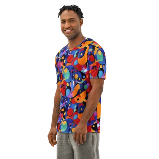 Prismatic Playground on a Men's Cotton Crew Neck T-Shirt