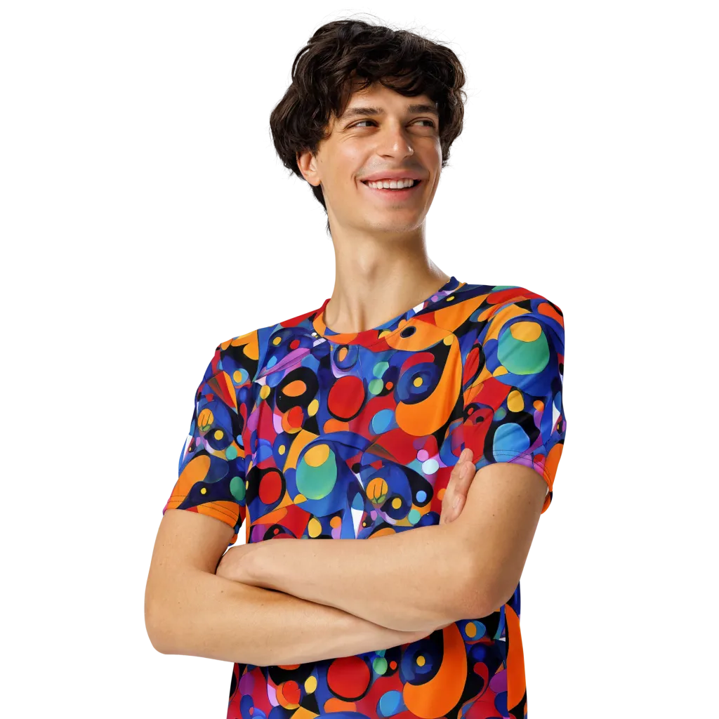 Prismatic Playground on Men's Crew Neck T-Shirt — Left Front