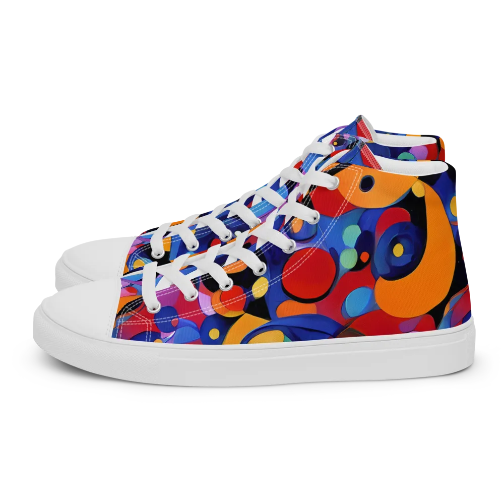 Prismatic Playground on Men's High Top Canvas Shoes — Left