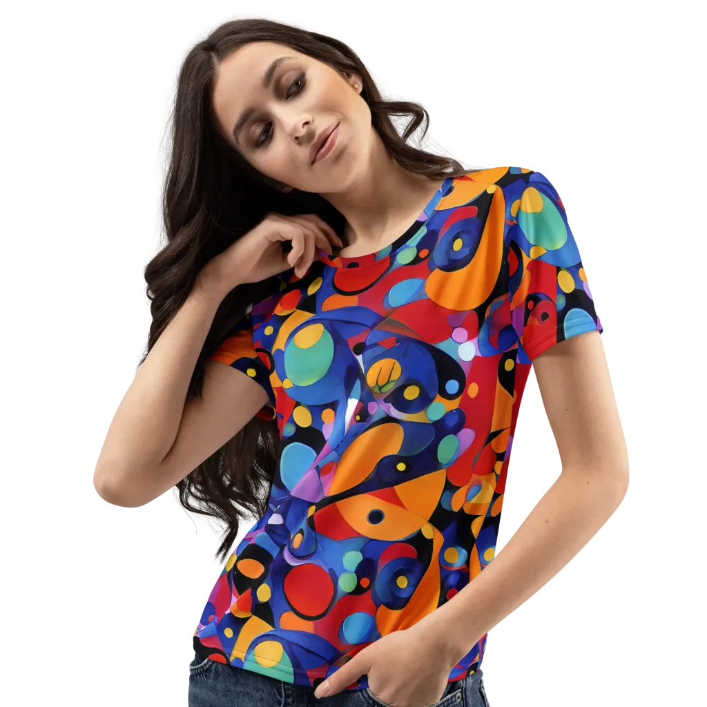 Prismatic Playground on Women's Crew Neck T-Shirt — Left Front
