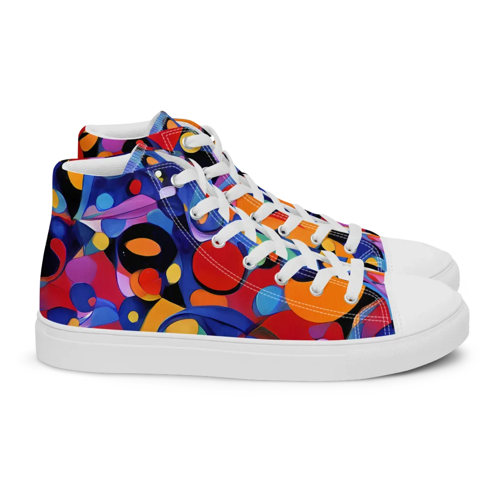 Prismatic Playground on Women's High Top Canvas Shoes — Right