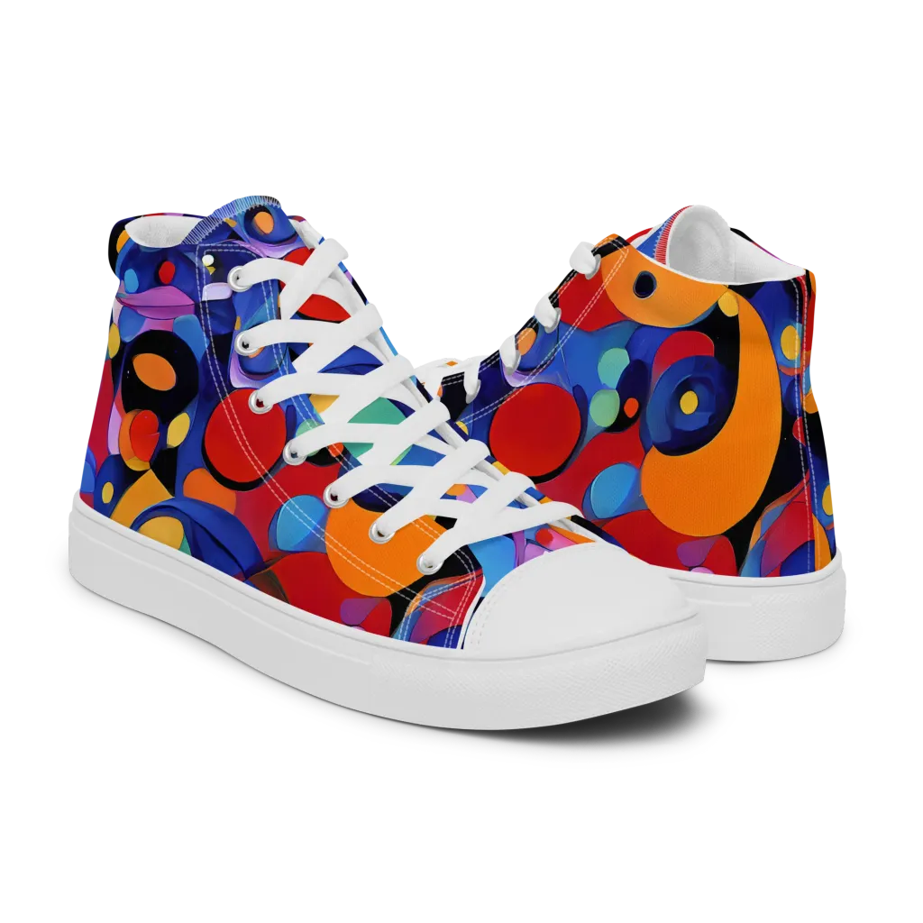 Prismatic Playground on Women's High Top Canvas Shoes — Right