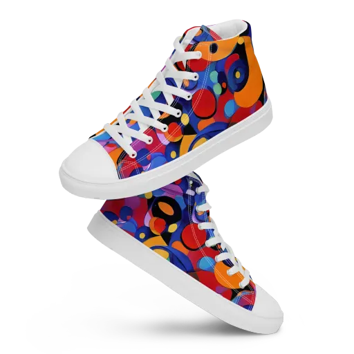 Prismatic Playground on a Women's High Top Canvas Shoes