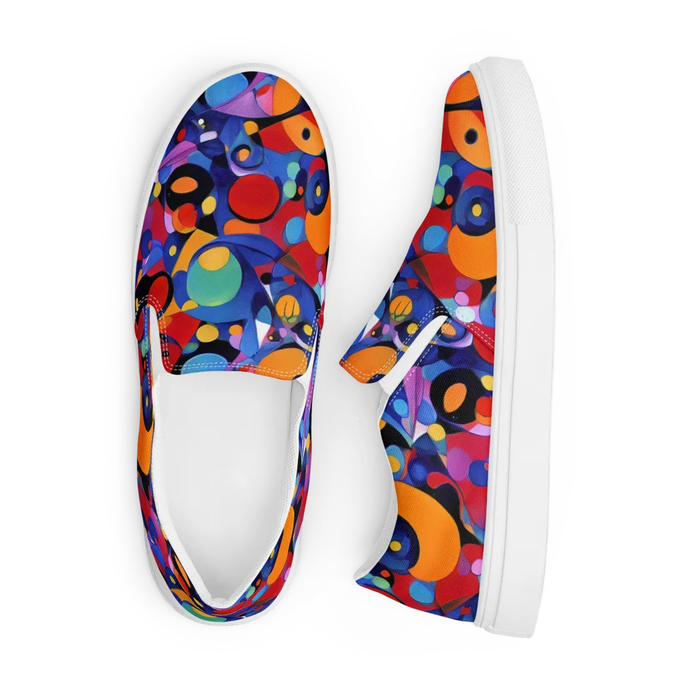 Prismatic Playground on Men's Slip-On Canvas Shoes — Front