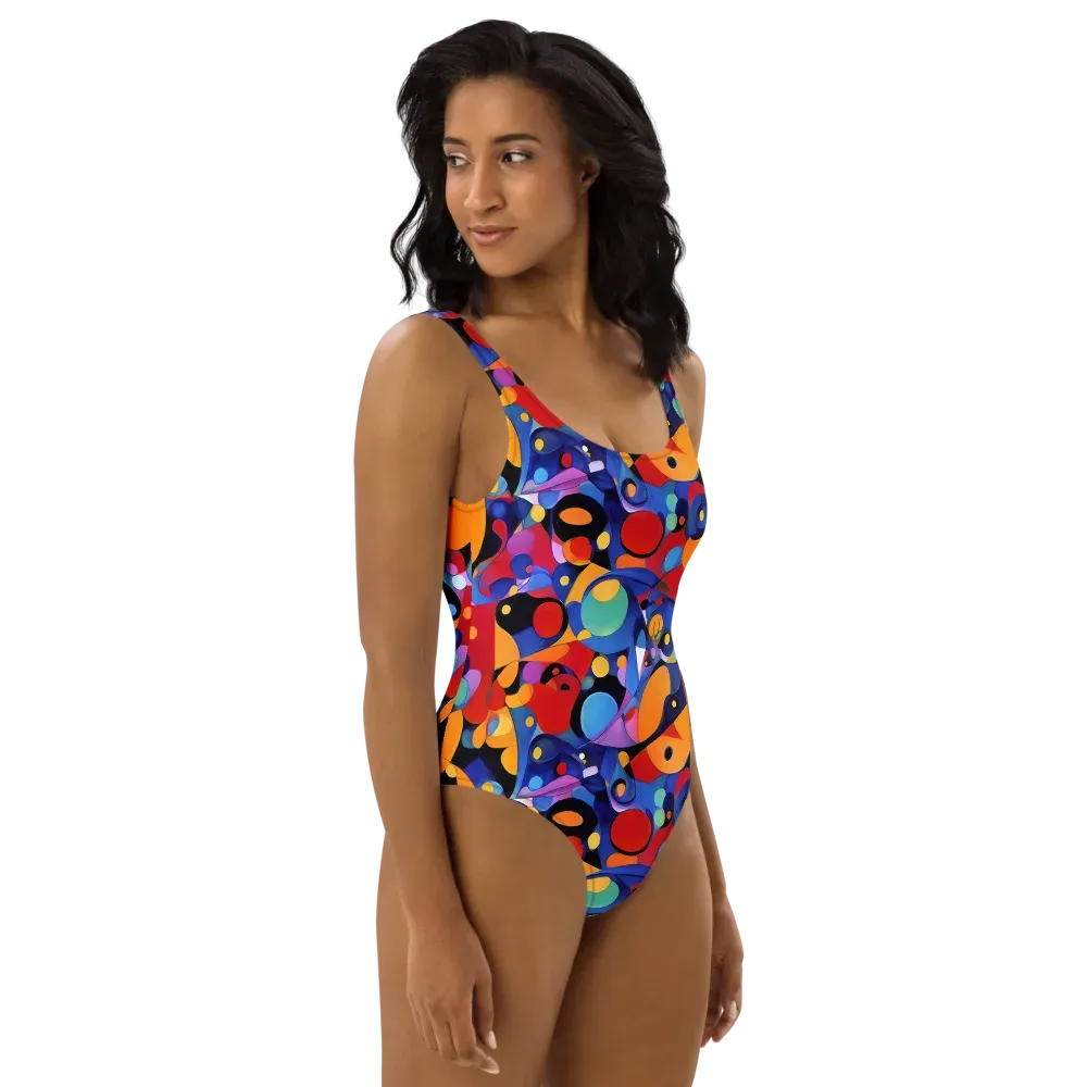 Prismatic Playground on One-Piece Swimsuit — Right