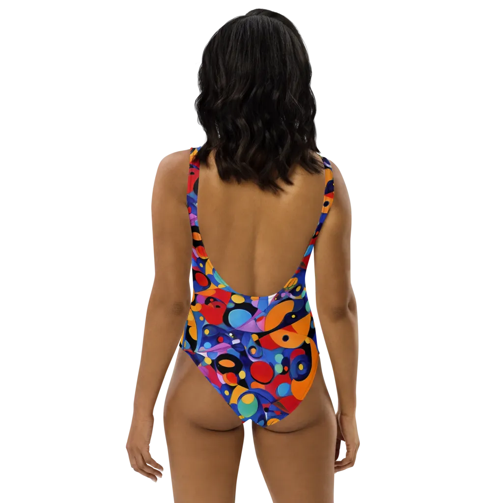 Prismatic Playground on One-Piece Swimsuit — Back