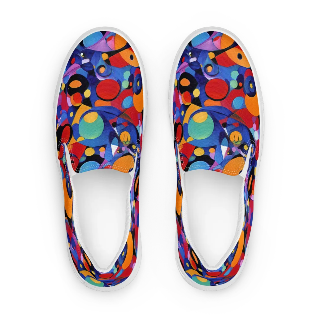 Prismatic Playground on Women's Slip-On Canvas Shoes — Front