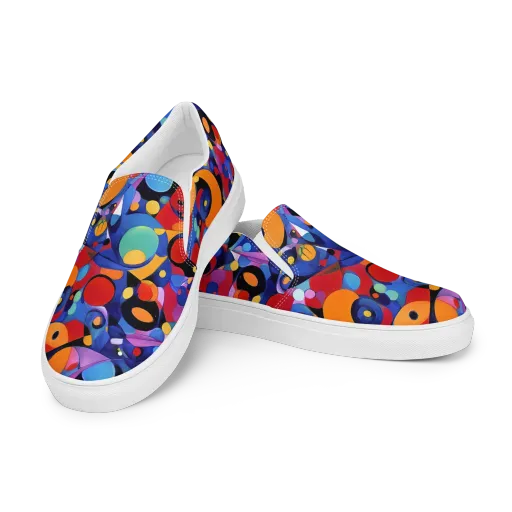 Prismatic Playground on a Women's Slip-On Canvas Shoes
