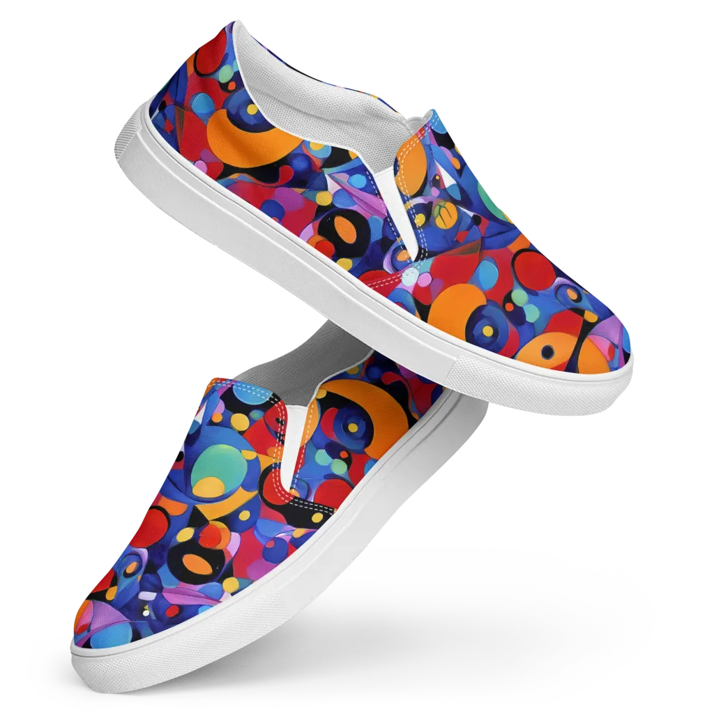 Prismatic Playground on Women's Slip-On Canvas Shoes — Front