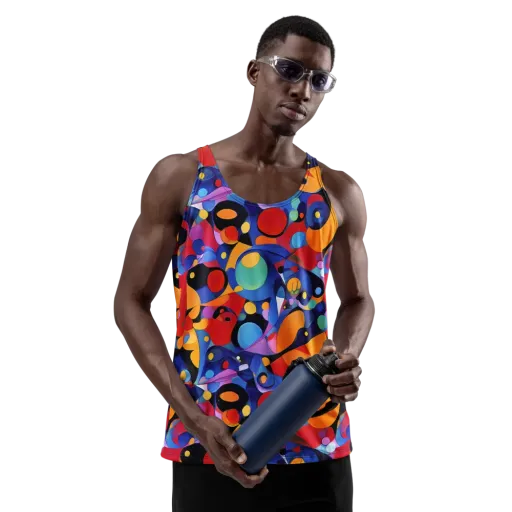 Prismatic Playground on a Men's Tank Top