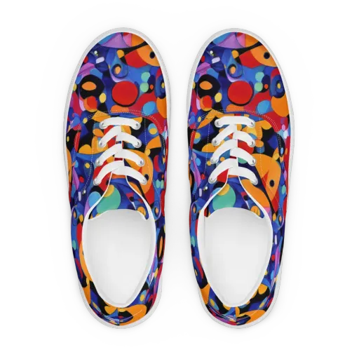 Prismatic Playground on a Men's Lace-Up Canvas Shoes