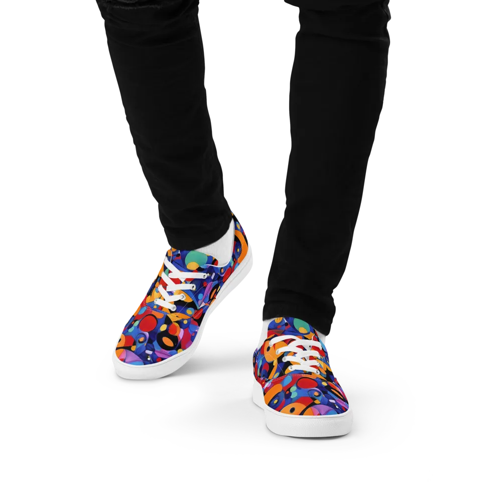 Prismatic Playground on Men's Lace-Up Canvas Shoes — Front