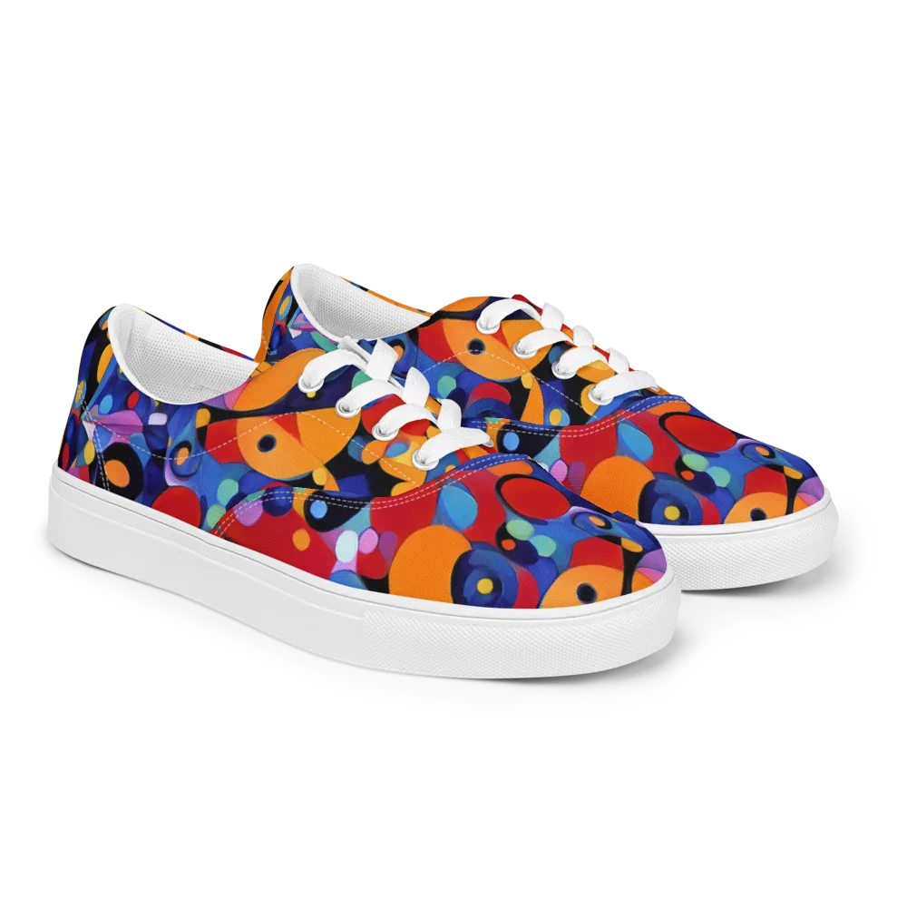 Prismatic Playground on Men's Lace-Up Canvas Shoes — Right Front