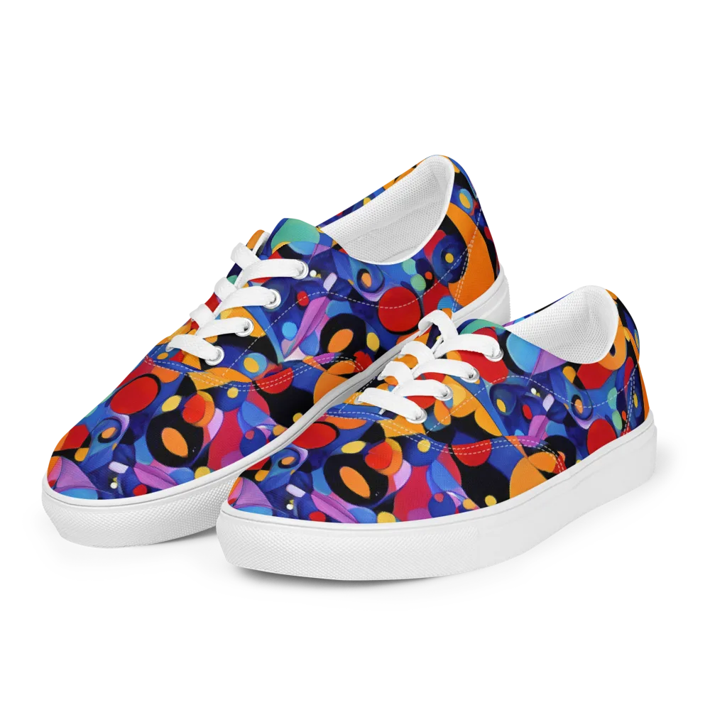 Prismatic Playground on Men's Lace-Up Canvas Shoes — Left Front