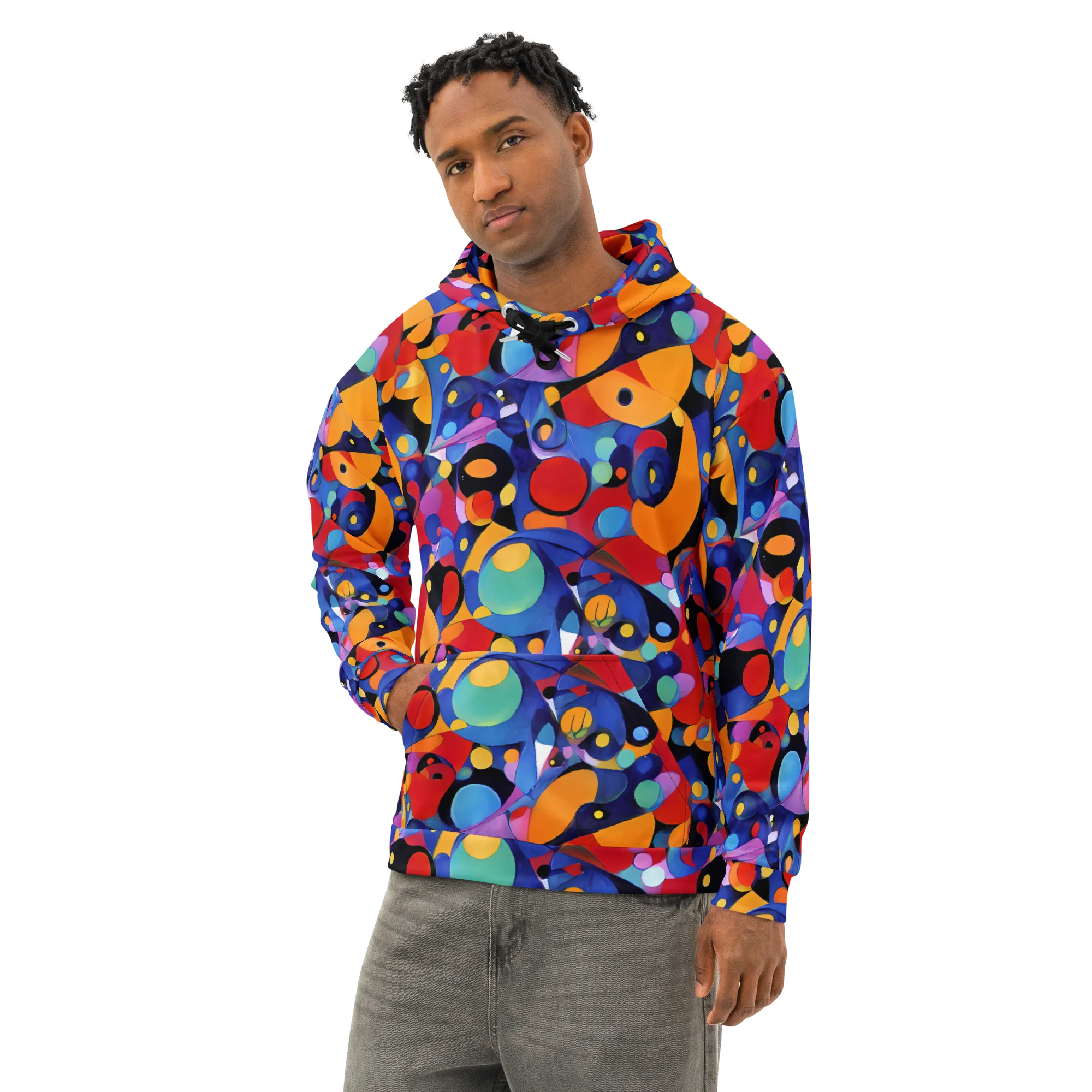 Prismatic Playground on Cotton Hoodie — Left Front