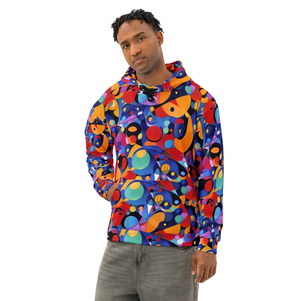 Prismatic Playground on Cotton Hoodie — Left Front