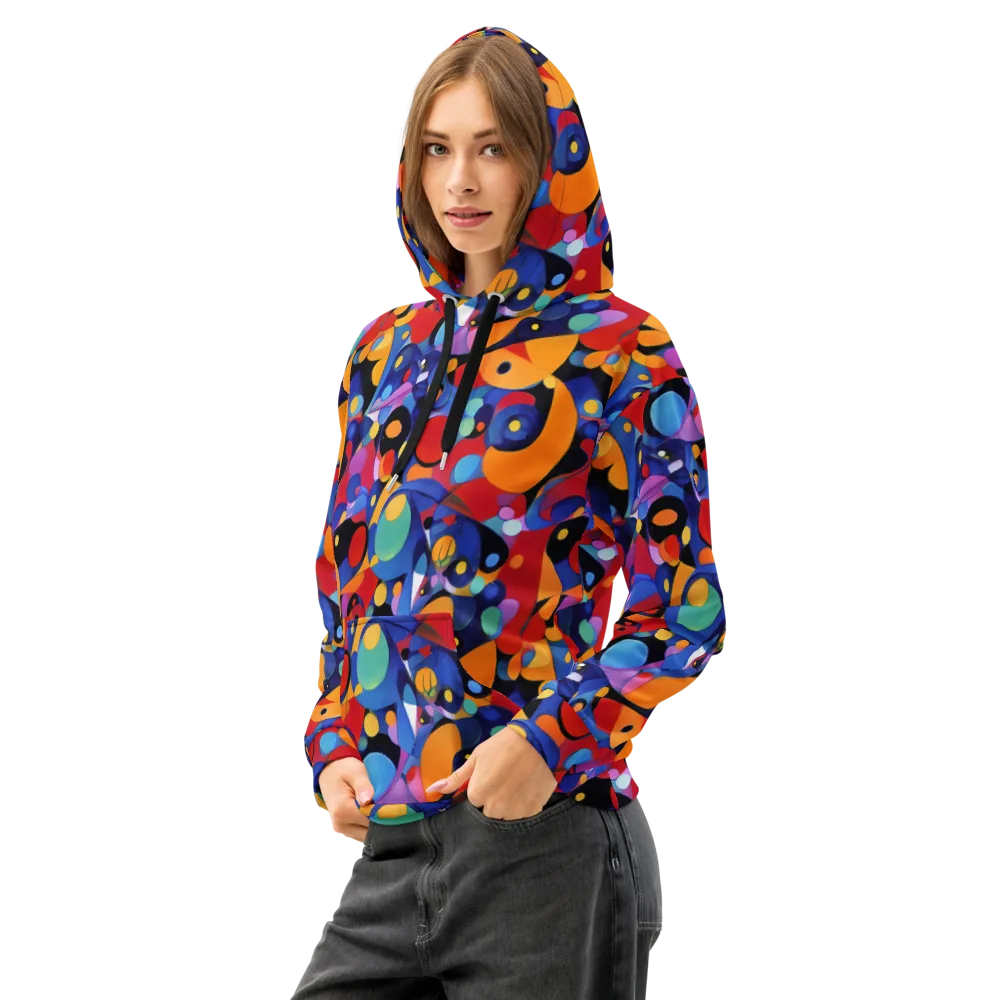 Prismatic Playground on Cotton Hoodie — Left Front