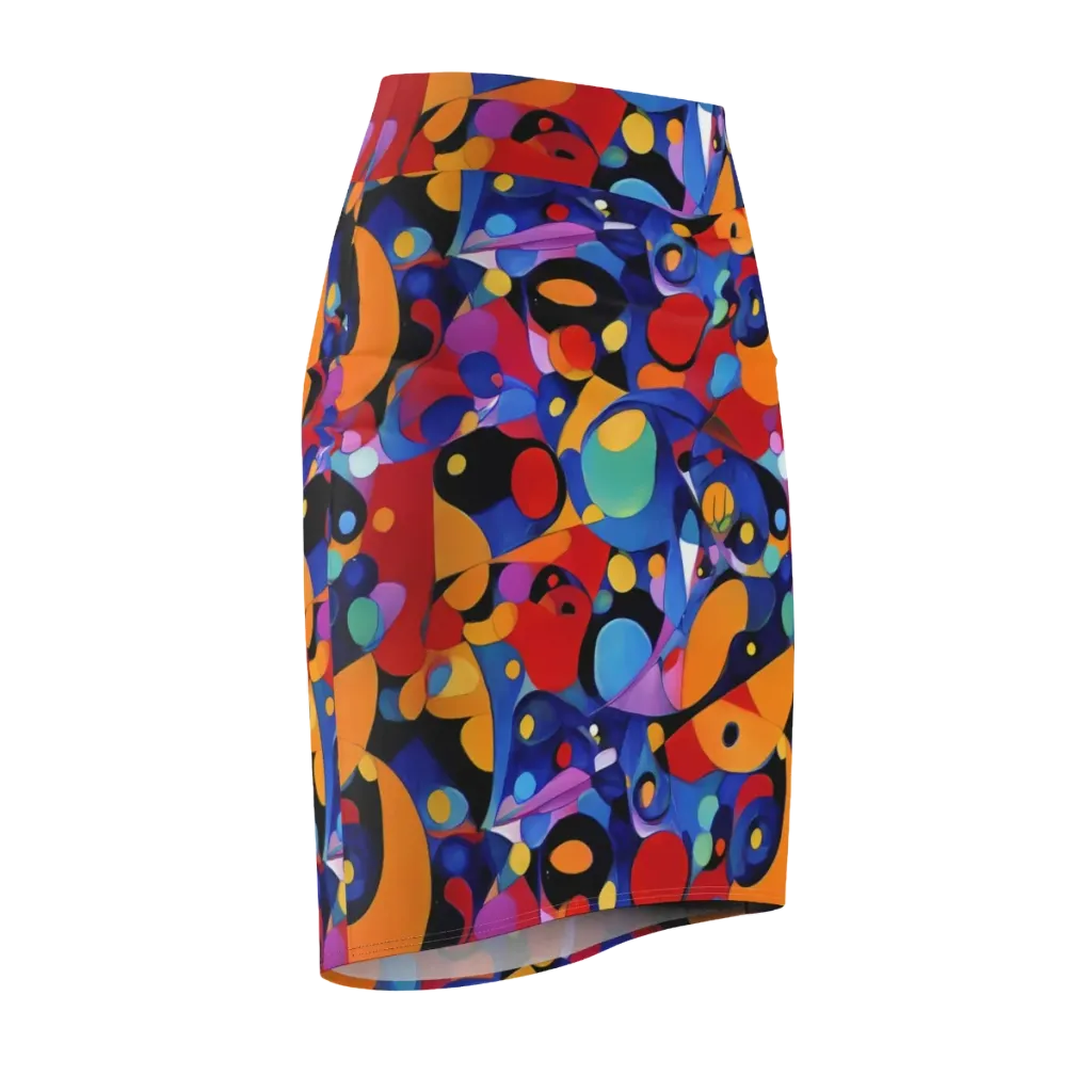 Prismatic Playground on Pencil Skirt — Front Side