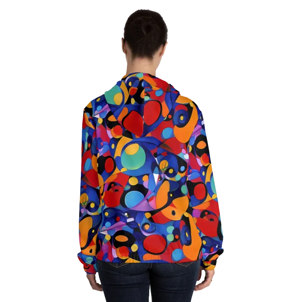 Prismatic Playground on Women's Full-Zip Hoodie — Back On Person