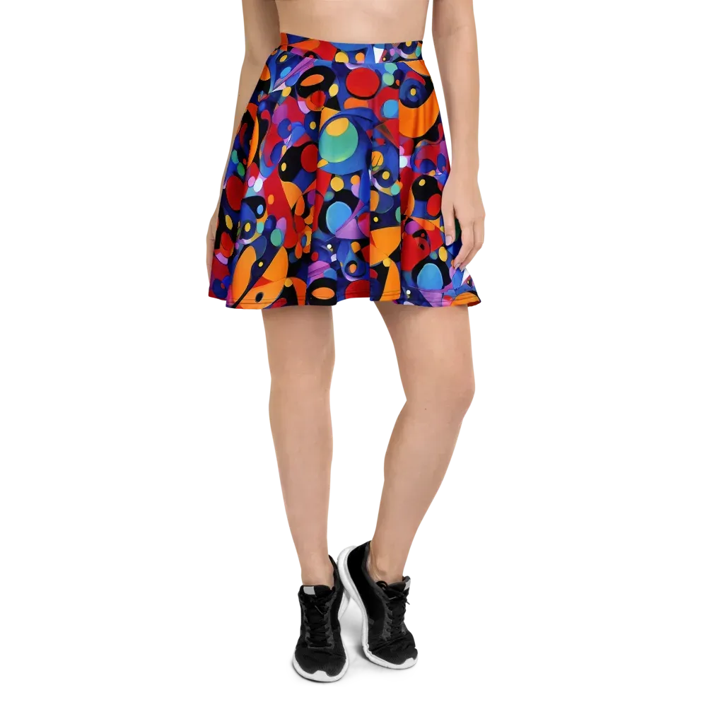 Prismatic Playground on Skater Skirt — Front