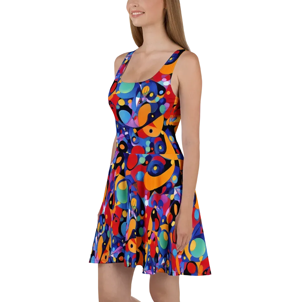 Prismatic Playground on Skater Dress — Left
