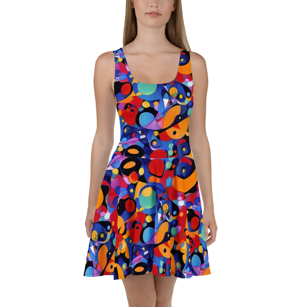 Prismatic Playground on Skater Dress — Front