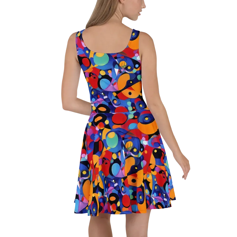 Prismatic Playground on Skater Dress — Back