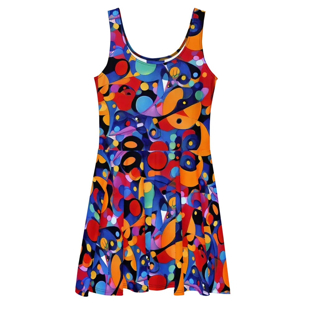 Prismatic Playground on Skater Dress — Front