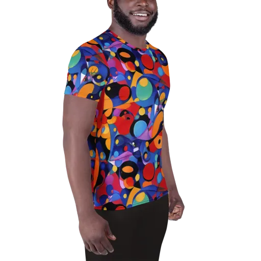 Prismatic Playground on a Men's Athletic T-Shirt